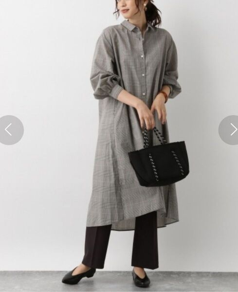 グローバルワーク テント ロングシャツワンピ L 長袖