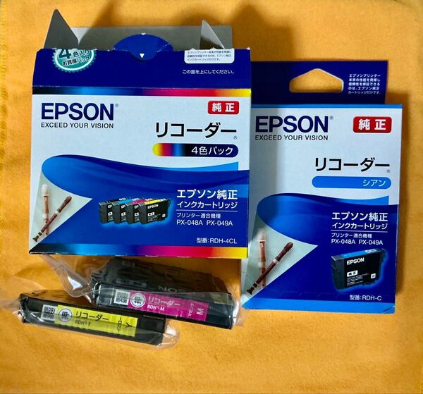 未使用 旧製品プリンター用 エプソン EPSON 純正インクカートリッジ リコーダー 3色