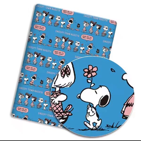スヌーピープリント生地33 PEANUTS ハギレ SNOOPY 約70×100cmサイズ