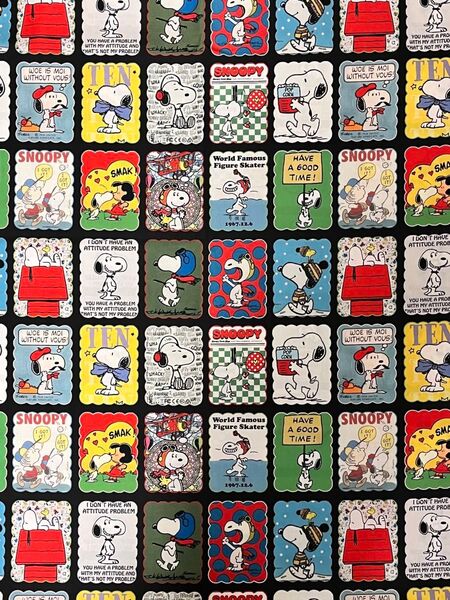 スヌーピー☆キャラクター大きめパネル生地② 綿ポリ PEANUTS はぎれ