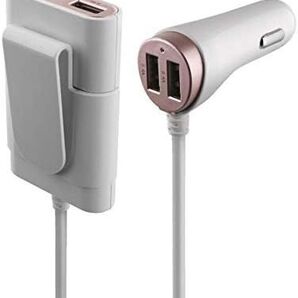 スマートフォン DC充電器 USB4ポート充電器 最大出力9.6A ホワイト