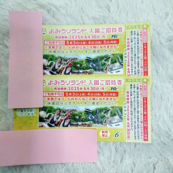 よみうりランド 入園ご招待券 2枚(ペア)