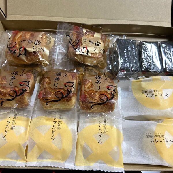 薩摩蒸気屋 ある店舗限定レア品のチーズ福参りと蒸しよもぎ餅、かすたどん 全13個セット