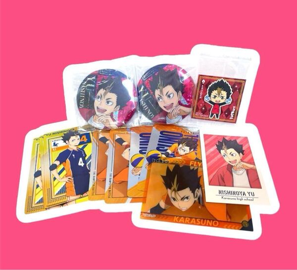 ハイキュー 西谷夕 缶バッチビスケット カード ステッカー