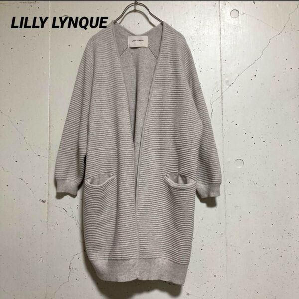 LILLY LYNQUE リリーリン★ウールシルク混 ニット カーディガン 羽織 ガウン トップス