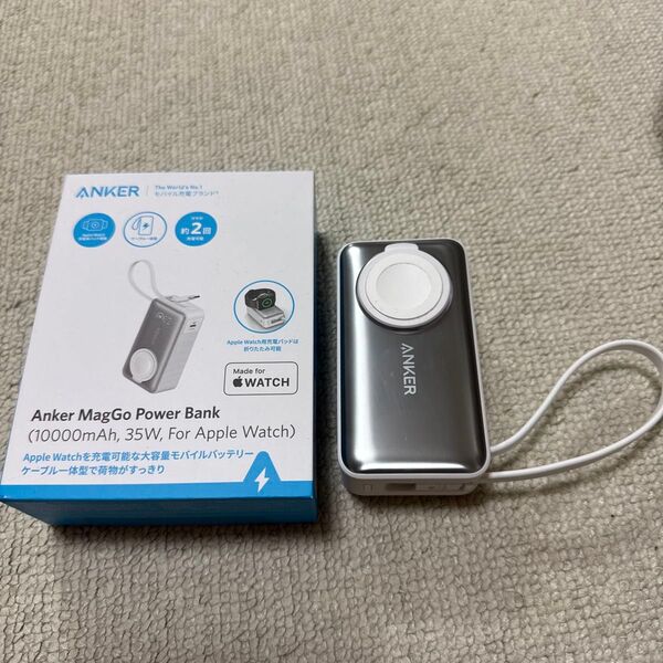 Anker MagGo power Bank モバイルバッテリー USB-Cケーブル内臓 10000mA Apple watch