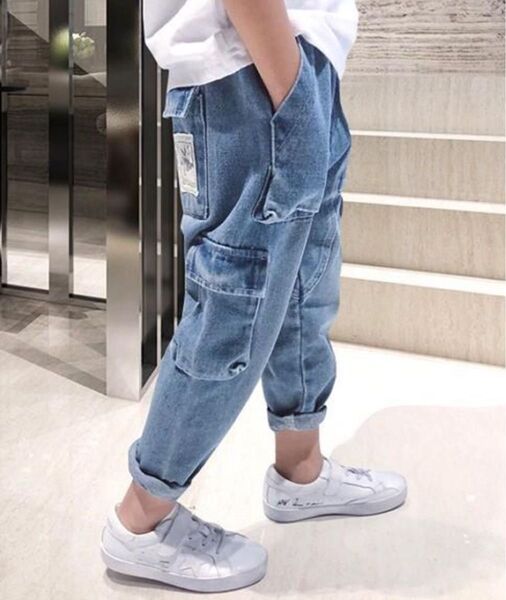 ストレッチデニム カーゴパンツ カジュアル ボトムス