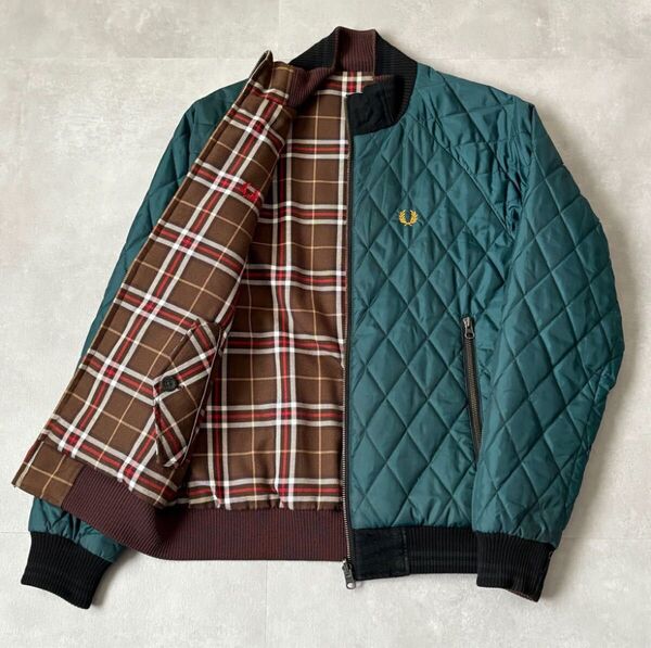 FRED PERRY リバーシブル 中綿ジャケット【M】チェック柄 キルティング