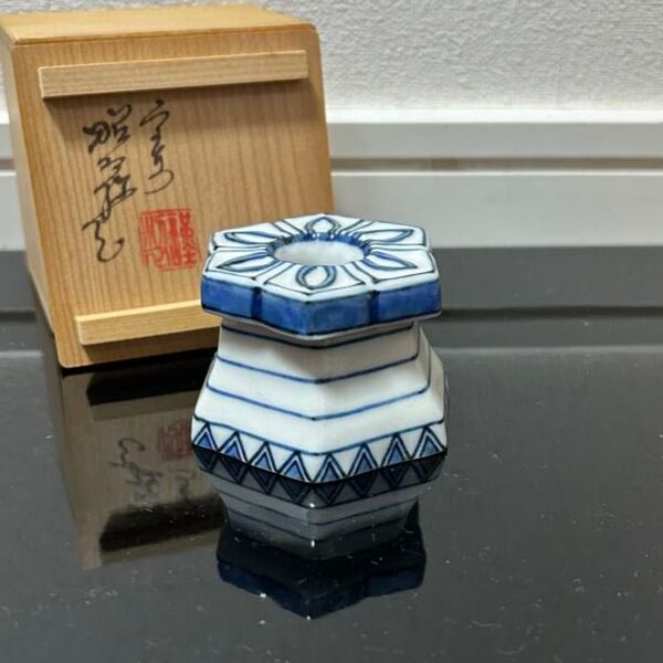 染付墨台蓋置 昭阿弥 茶道具 懐石道具 鵬雲斎 坐忘斎 淡々斎 而妙斎 即中斎 七事式 水屋道具 永楽 仁清 乾山 真葛 道八