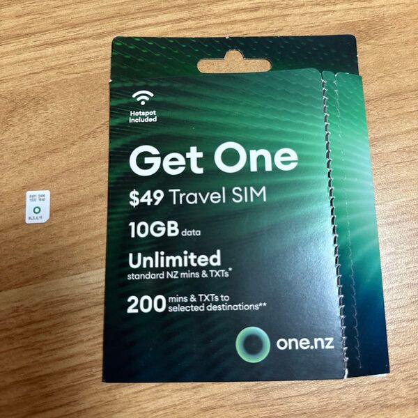 ニュージーランド用現地電話番号付き One NZ SIMカード 残量7.36GB 7/9まで使用可