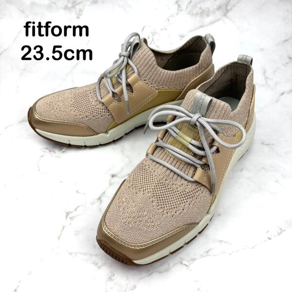 【新品】fitform フィットフィット メッシュスニーカー 23.5 ピンク ベージュ コンフォート ウォーキング