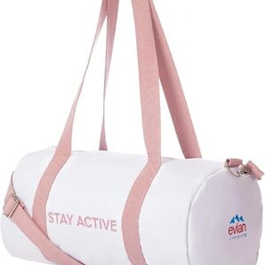 Evian(エビアン) スポーツバッグ (ホワイト/ピンク)