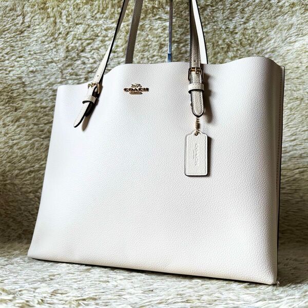 価格相談受付中 COACH コーチ トートバッグ モリー 肩掛け A4 大容量 多収納 ビジネス ロゴ レザー ホワイト 1671