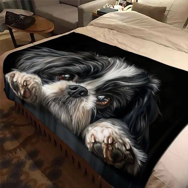 再入荷【シーズー】犬柄 ブランケット 130×150 毛布 膝掛け