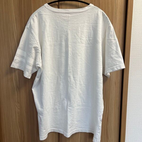 桃太郎ジーンズ 出陣 Tシャツ ホワイト クルーネック L