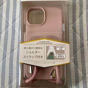 iPhone 14/13 ハイブリッドシリコンケース ショルダーストラップ付 PM-A22ASCSSPN(ピンク)