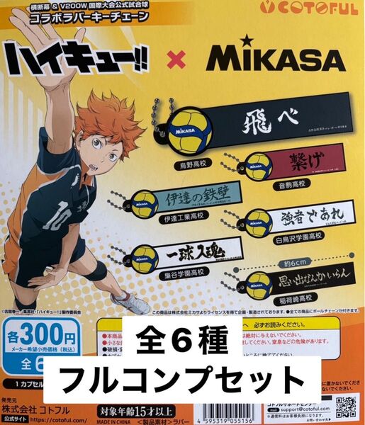 ハイキュー!!×MIKASA 横断幕 コラボラバーキーチェーン 全6種セット