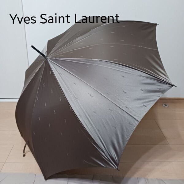 【美品】 60cm YSL イヴサンローラン ロゴ 雨傘