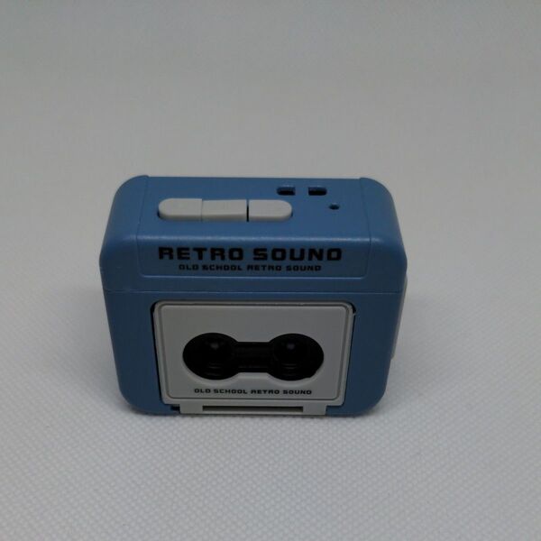 レコーダー レトロサウンド ミニチュア スピーカー ブルー キーホルダー カセットレコーダー