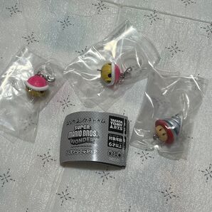 スーパーマリオワンダー つながるリングチャーム めじるしアクセサリー ピンクこうら ドリルキノコ