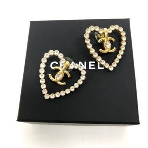 CHANEL シャネル メタル L23C ココマーク ハート型 ピアス ゴールド