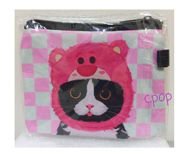 猫 ハチワレ ミニポーチ マルチケース 猫雑貨
