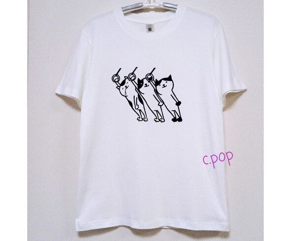 猫 3ねこ 半袖Tシャツ 白 綿 猫雑貨