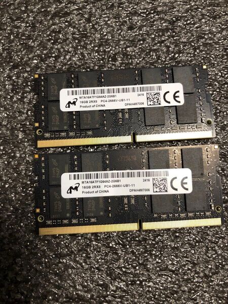 Micron 32GB(16GBx2枚)DDR4-2666MHz ノートPC用