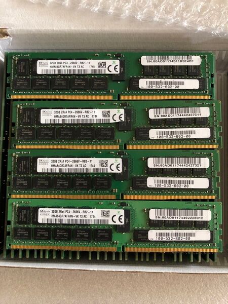 SK Hynix DDR4-2666 32GB 4枚セット ECC REG