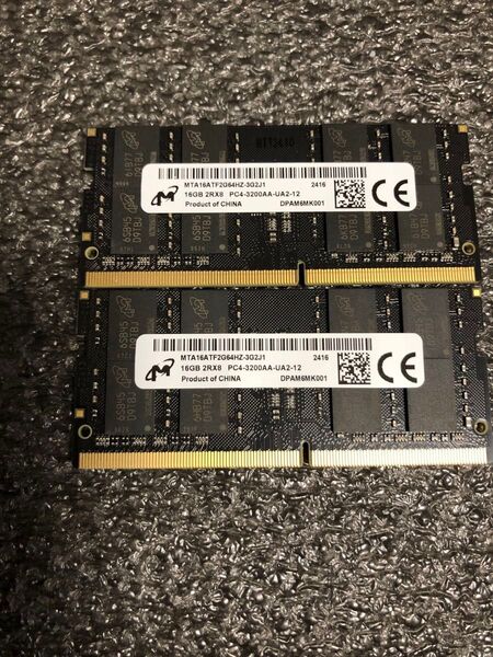 Micron 32GB(16GBx2枚)DDR4-3200MHz ノートPC用メモリ