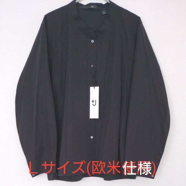 ユニクロ×+J スーピマコットンシャツジャケット(長袖・欧米仕様)Lサイズ ブラック 未使用タグ付き