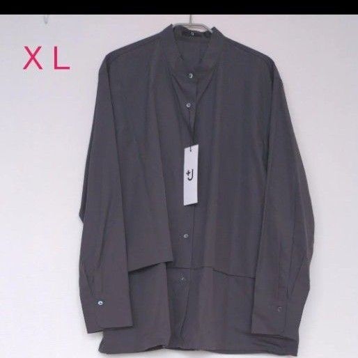 ユニクロ +J スーピマコットンシャツジャケット グレー XL タグ付き