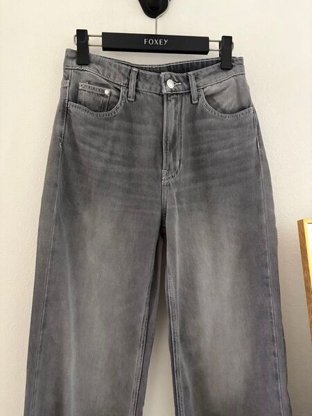 定価3999円未着用 H&M ワイドウルトラハイデニム グレー 36size