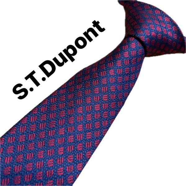 【極美品】エス・テー・デュポン S.T.Dupont ネクタイ ブランドネクタイ シルクネクタイ