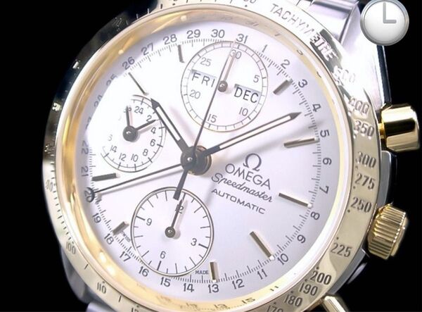 【美品】OMEGA Ω オメガ スピードマスター トリプルカレンダー K18コンビタイプ メンズ自動巻腕時計