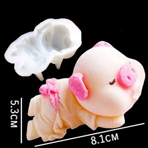 ぶた ブタ シリコンモールド 食品グレード シリコン型 キャンドル キャンドルモールド キャンドル型 石膏 石膏型 型 道具 立体