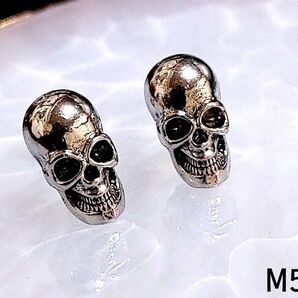 M5 スカル ドクロ ピアス 両耳用 メンズ レディース シルバー アクセサリー スカルピアス メンズピアス アクセサリー 両耳