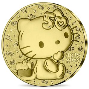 2024 フランス ハローキティ 50周年 5 ユーロ プルーフ金貨