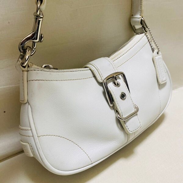 COACH ソーホー ワンショルダー バック 白 7542 レザー ハンドバッグ コーチ