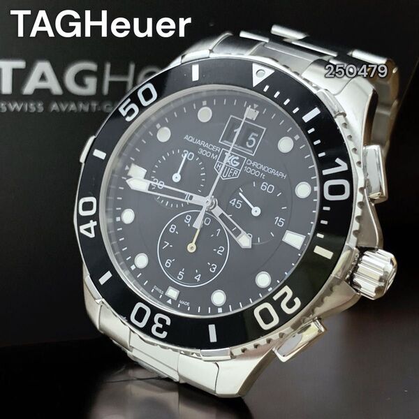 【保証書&箱付】TAG HEUER/タグ ホイヤー アクアレーサー QZ クロノグラフ グランドデイト ダイバーズ メンズ腕時計