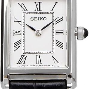 新品 SEIKO/セイコー スクエア エッセンシャルズ レディース腕時計 クォーツ レザーウォッチ 海外モデル HIROB
