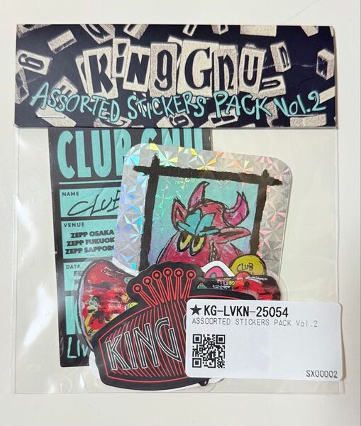 【新品未開封】King Gnu ステッカー LIVEHOUSE TOUR 2025 CLUBGNU Vol.1 Vol.2