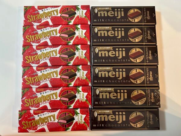 明治チョコレート 2種12個 スティック ミルク ストロベリー
