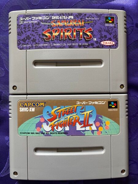 SFCスーパーファミコンソフト スーパーストリートファイターIIとサムライスピリッツ2本セット