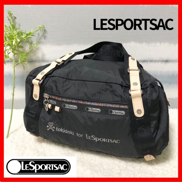 ☆超希少/人気コラボ!【LeSportsac】レスポートサック× tokidoki ミニボストンバッグ ハンドバッグ トキドキ 黒