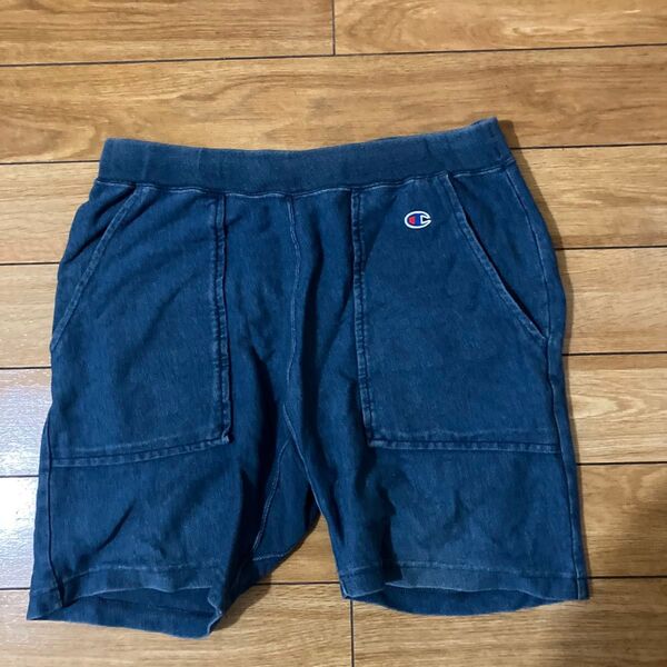 Champion デニムショートパンツ インディゴブルーM