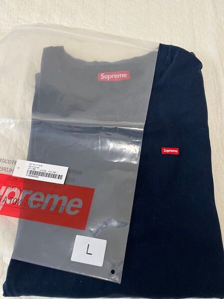 Supreme Small Box Logo L/S Tee Tシャツ ネイビー