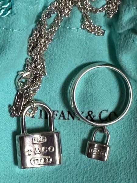 美品 TIFFANY&Co. ネックレス&リング 2点セット シルバー925 パドロック 南京錠 廃盤