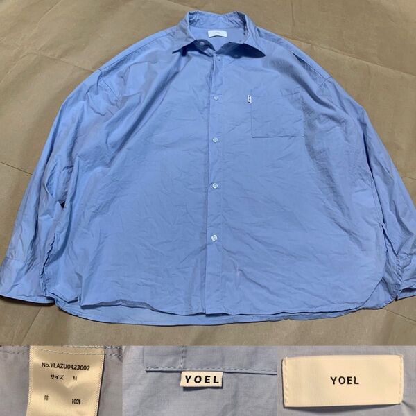 YOEL ベーシック シャツ M 水色 ビッグサイズ 長袖 ブルー SHIRT ヨエル