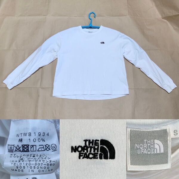 THE NORTH FACE ロンT 長袖 Tシャツ ホワイト 白 レディース 刺繍 ノースフェイス ザノースフェイス